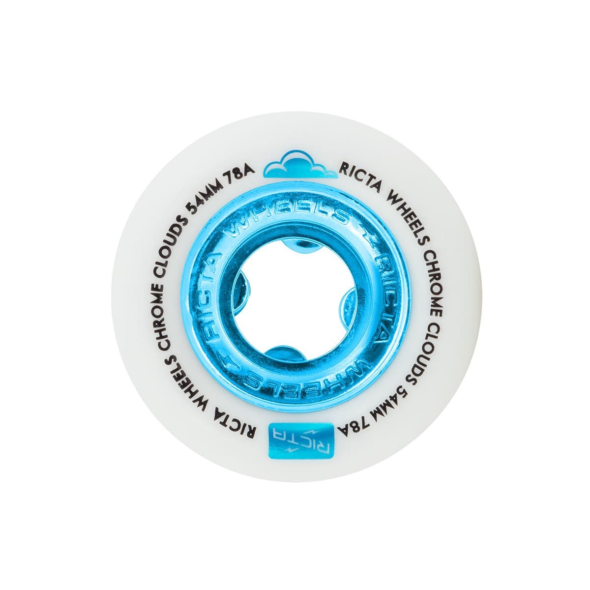 Ricta Soft Cruiser Skateboard Wheels 54mm Chrome Clouds 78A Blue 2