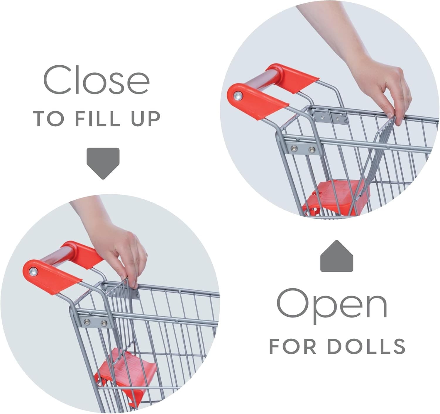 Milliard Toy Metal Shopping Cart - Supermarket Pretend Play Grocery Cart for 3