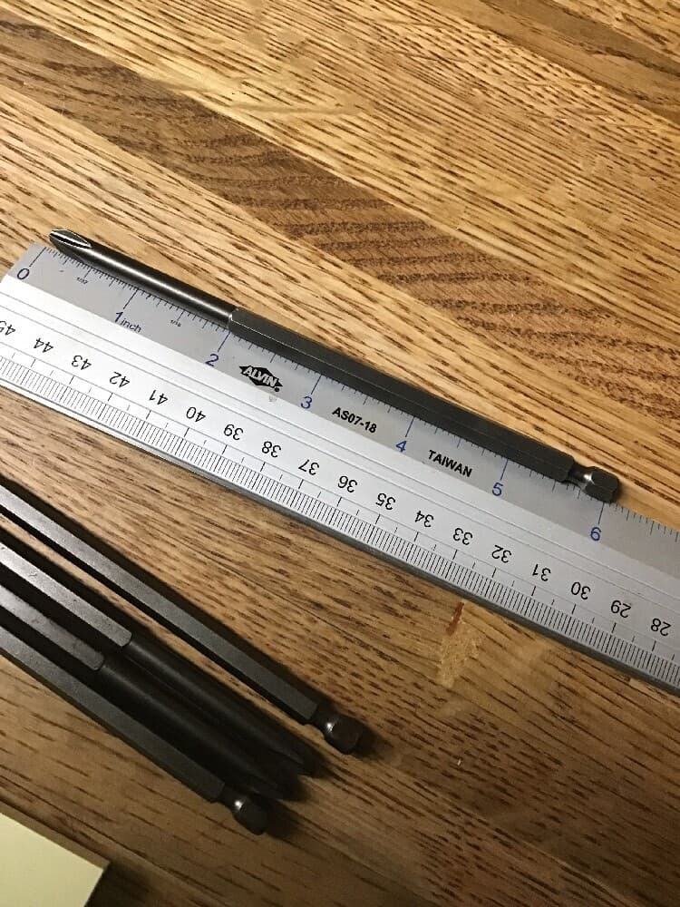 Lot of 5 New Apex  492-C. #2 Phillips Bits 6" Long 2