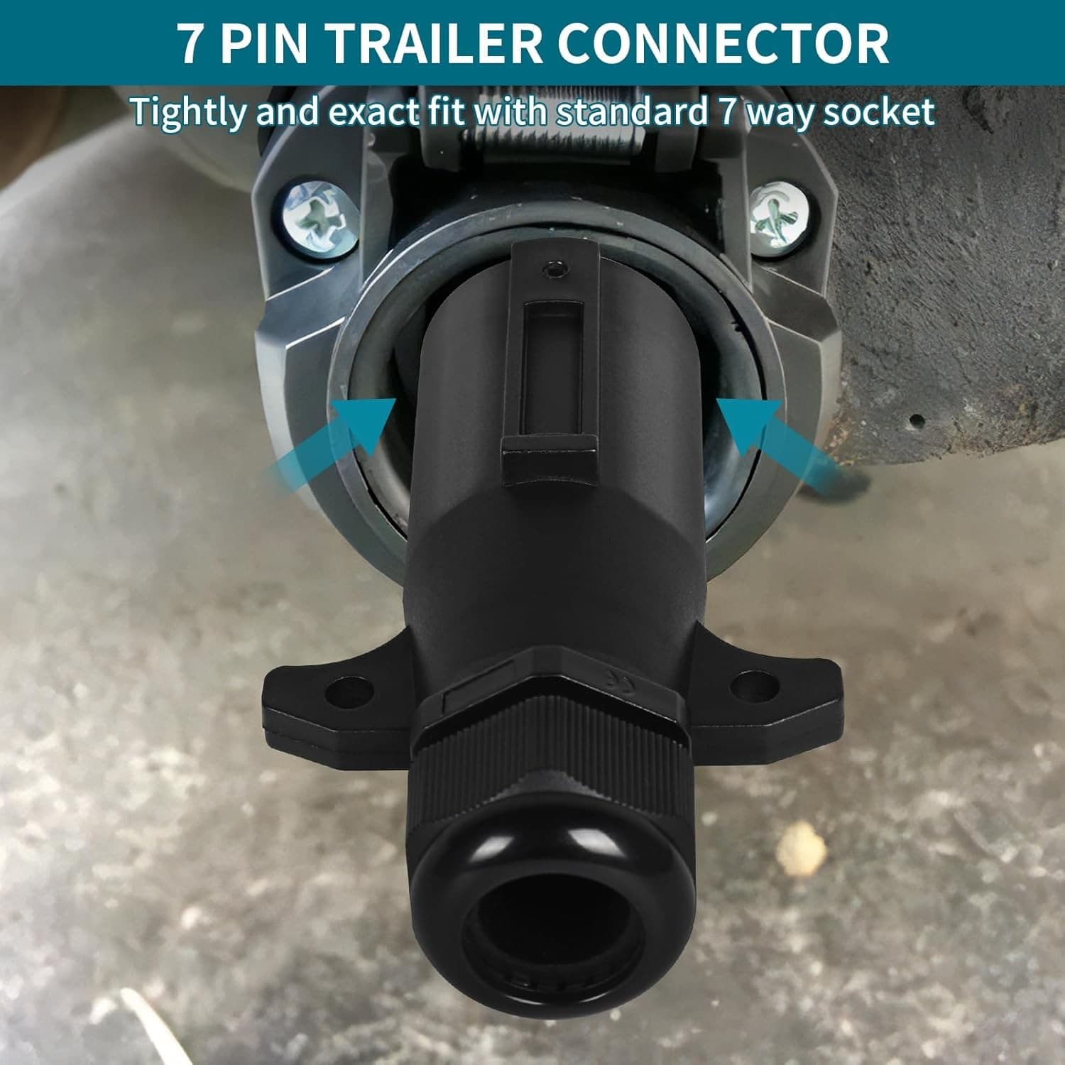 7 Pin Trailer Plug w/Waterproof Seal 7 Way Round RV-Style Trailer Side Connector 6