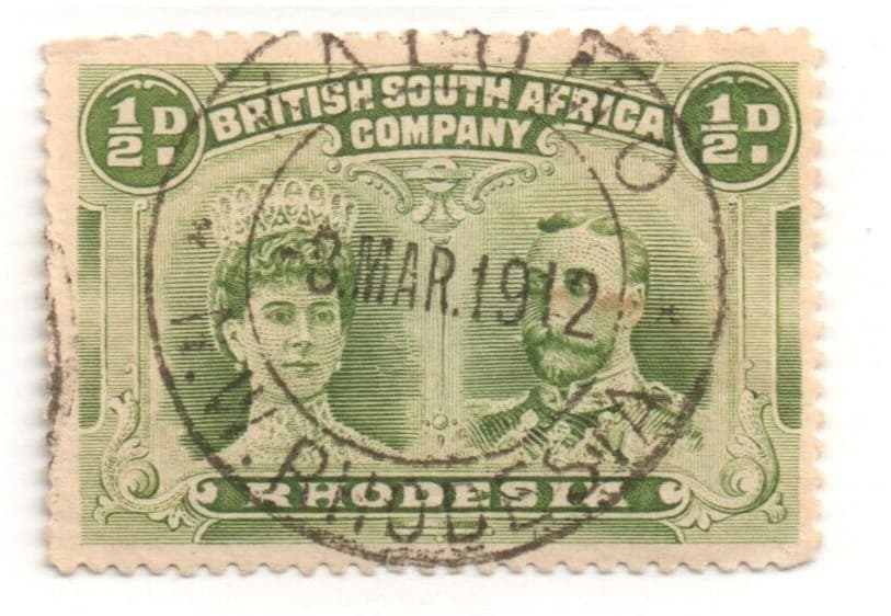 RHODESIA (BSA) 1910 KGV SG122 x2 ½d green, used F/VF SCV £160  3
