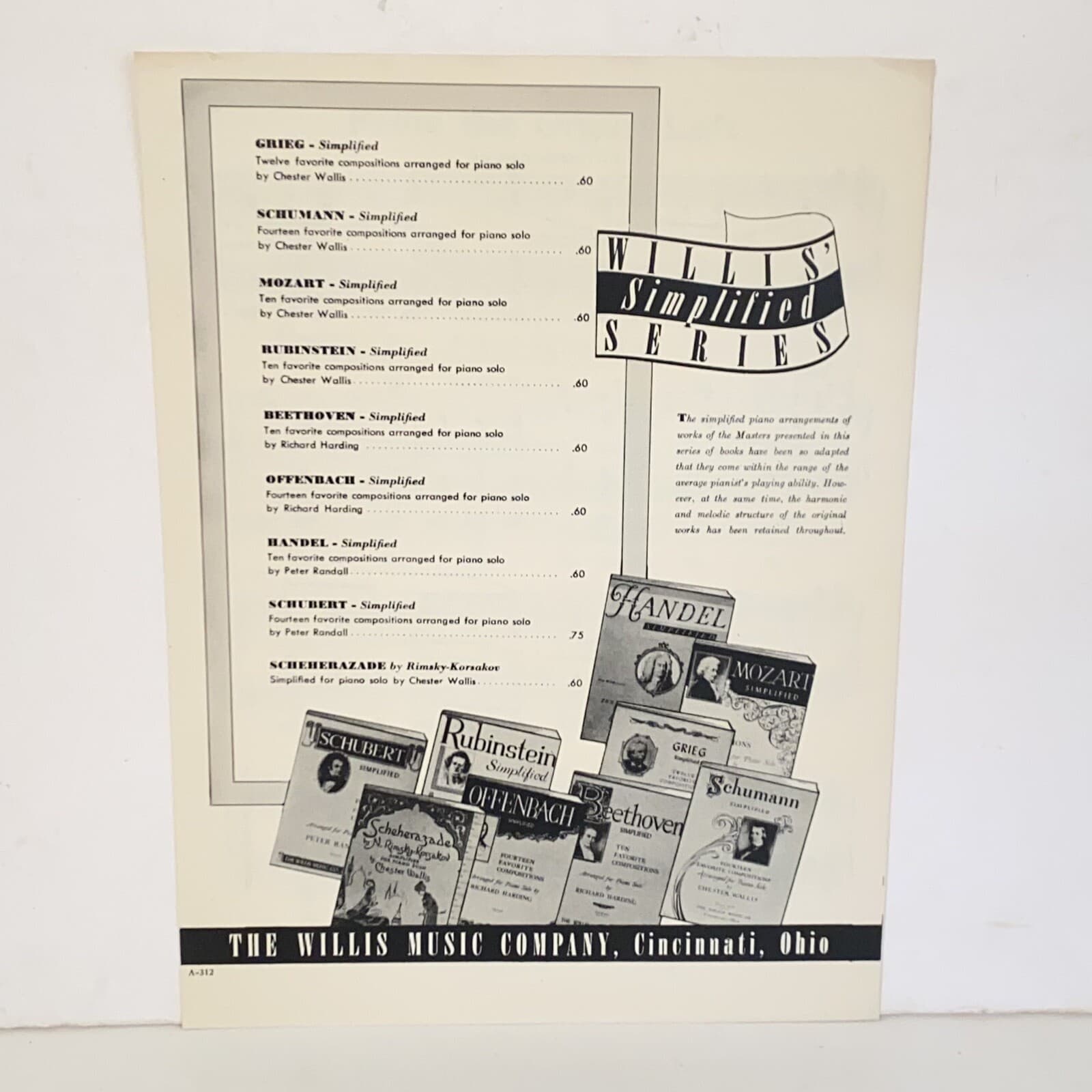 Vintage 1954 From The Organ Loft Piano Solo Sheet Music by N Louise Wright 2