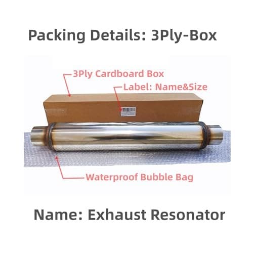 Exhaust Resonator Muffler, Straight Through Design, Low and Deep 2.25X18/22 6