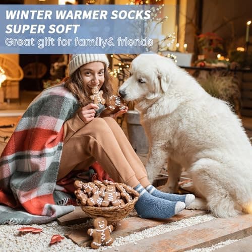 Premillow Slipper Socks for Women - Fuzzy Socks for 5 Pairs Solid Color, 6-10 6