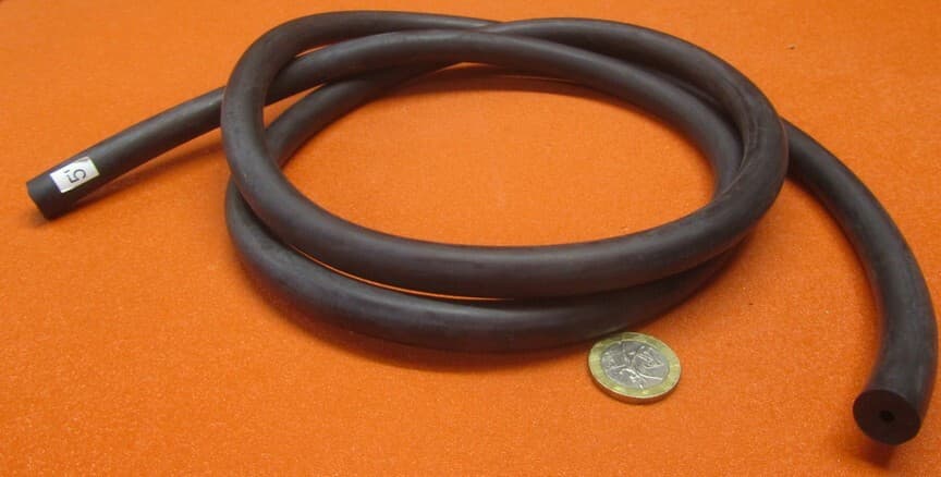 Latex Rubber Tubing Shore A35 Black 1/2" OD x 1/8" ID x 3/16" Wall x 5' Length 2