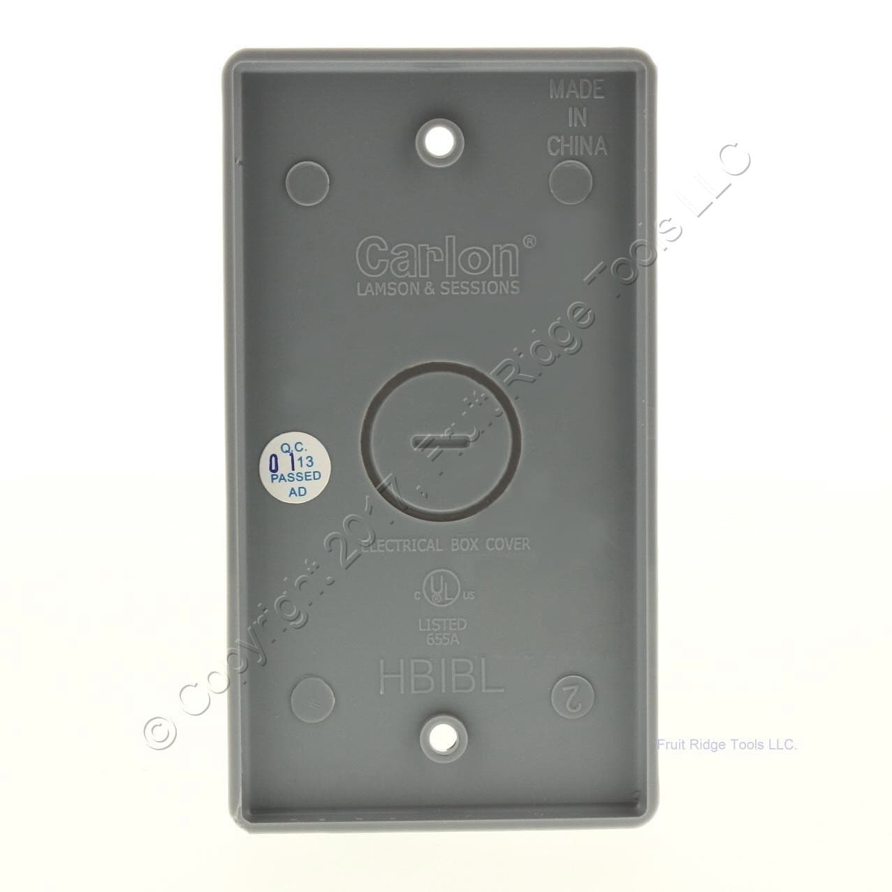 Thomas & Betts HB1BL Non-Metallic Polycarbonate Gray Blank Outlet Box Cover 4