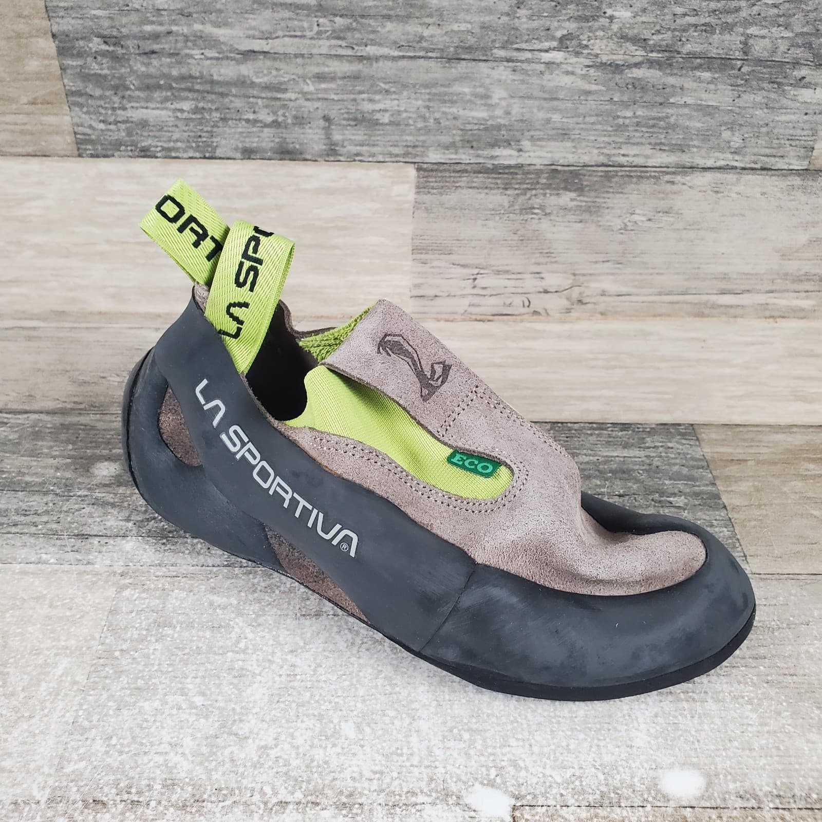 La Sportiva Cobra Eco Falcon Climbing Shoes Womens Sz 7.5 Brown Apple Green