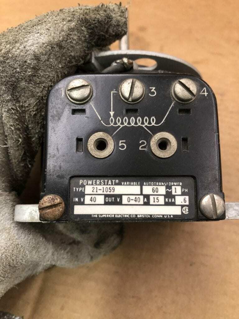 Powerstat 21-1059 Variable Autotransformer 0-40A 40V 15KVA 1PH 5