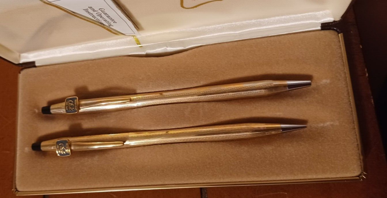 VTGE CROSS John Deere 1987 Tractor Sales Award 10K GOLD FILLED Pen Pencil 150yrs 2