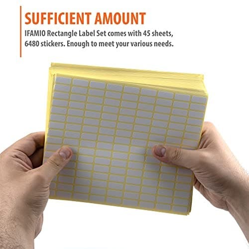 Pack of 6480, 45 Sheet White Rectangle Labels Small Blank Stickers Self  3
