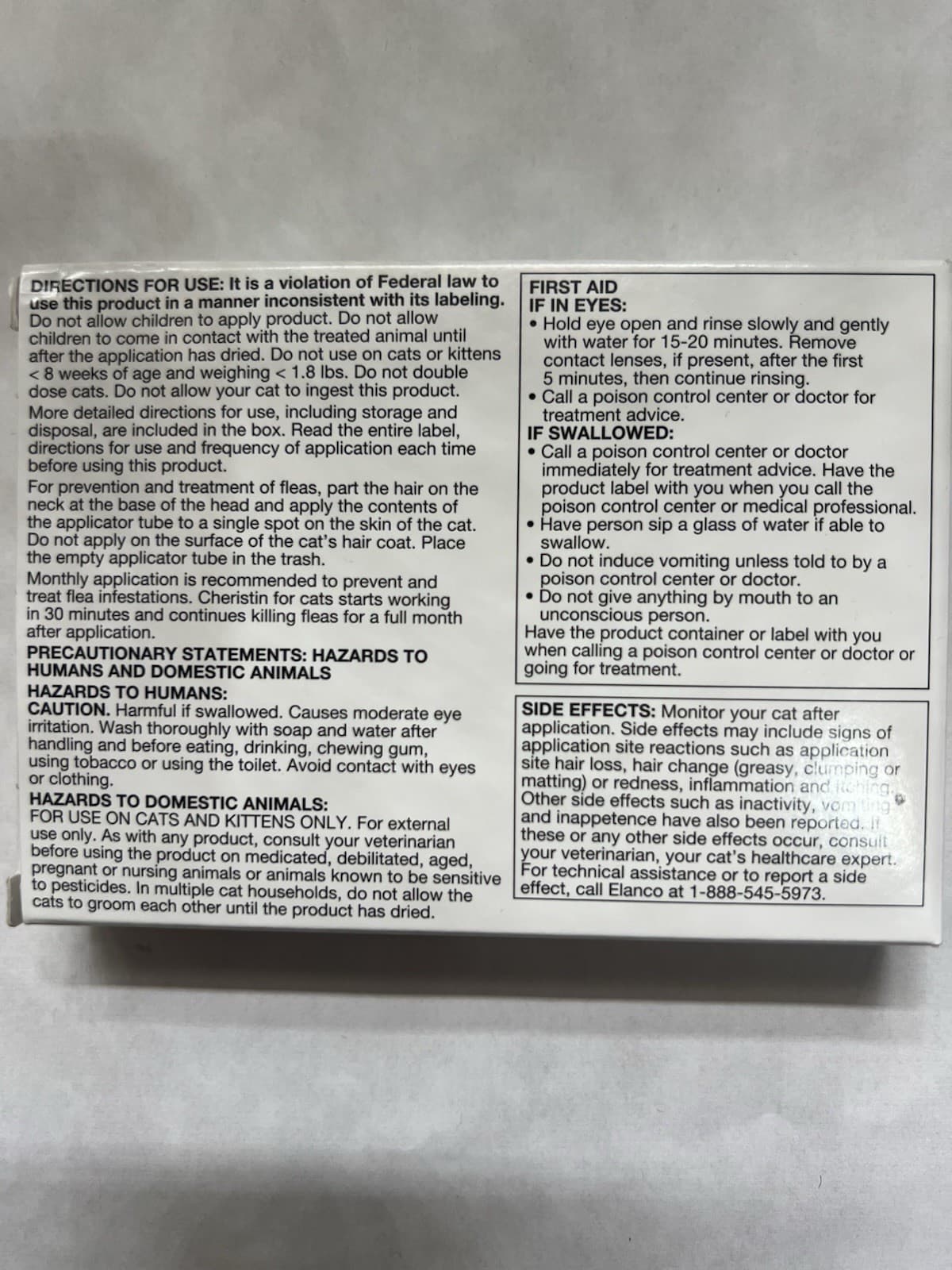 Cheristin Topical Flea Treatment for Cats 1 Dose 2