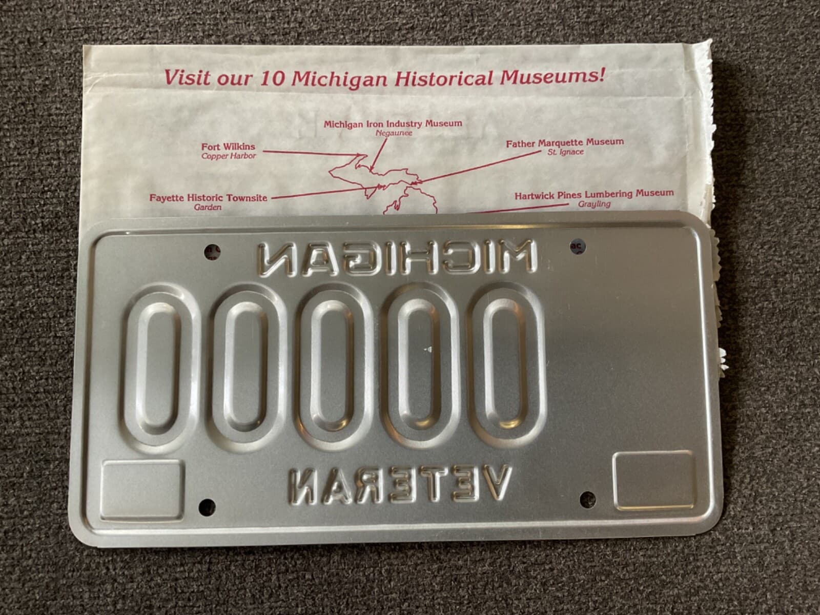 Rare NOS 1996 WWII WORLD WAR 2 II Michigan License Plate SAMPLE stickers 2
