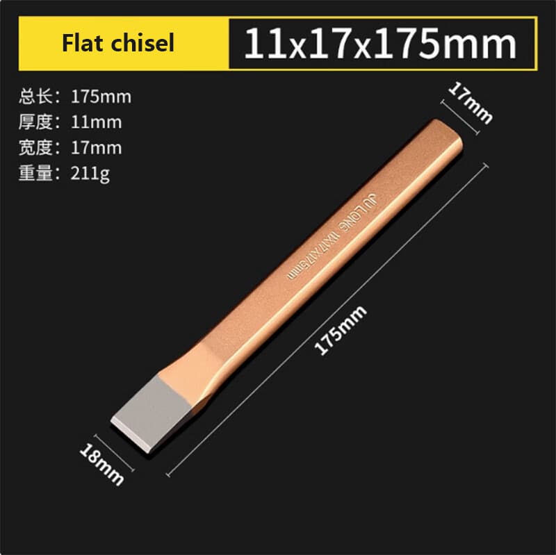 1x Chisel for Stone with Carbide steel Flat hand chisel tool (3-13 mm) 148-300mm 3