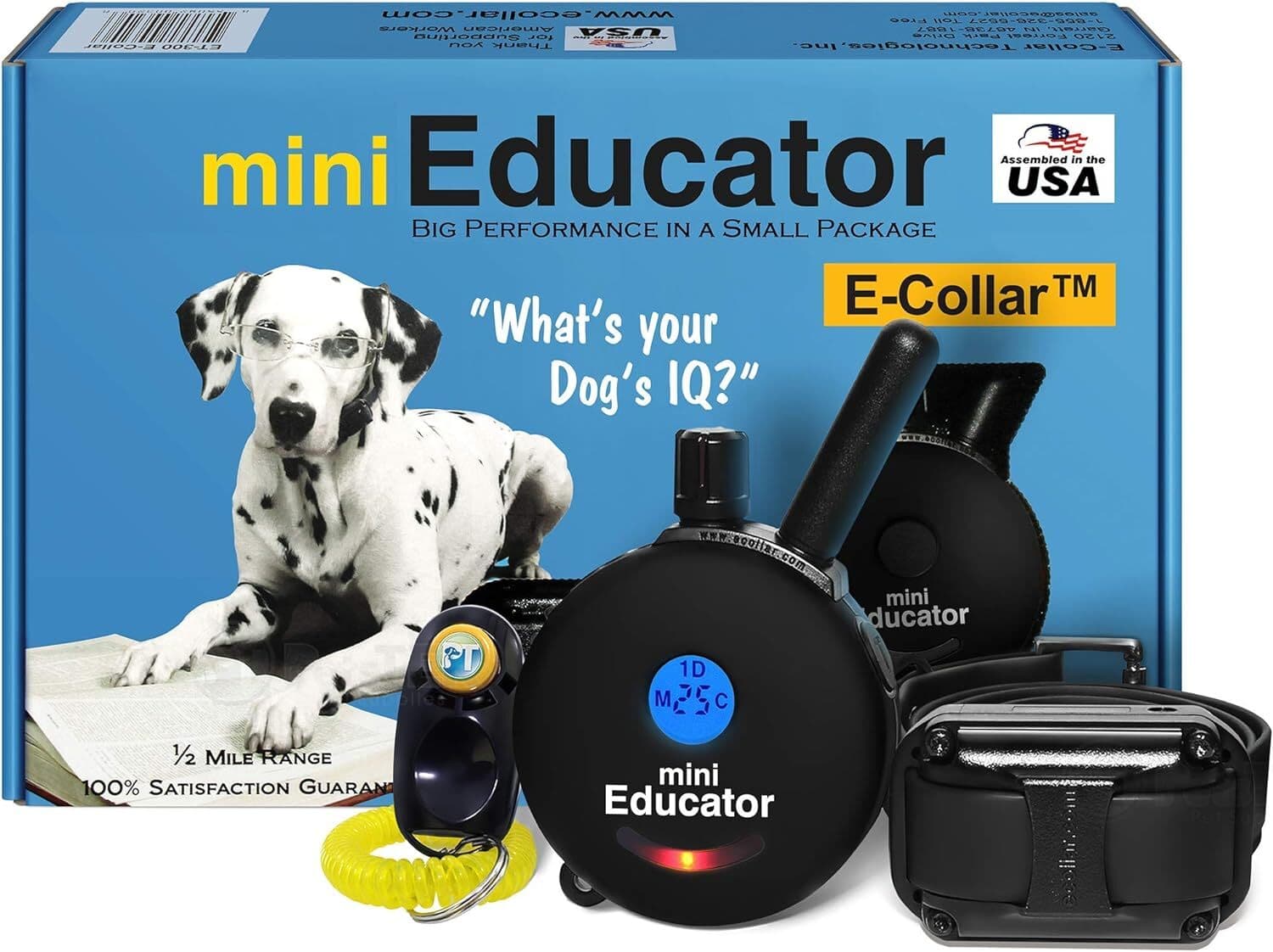 Mini Educator ET-300 Black E-Collar - 1/2 Mile Range, 100 Training Stimulation