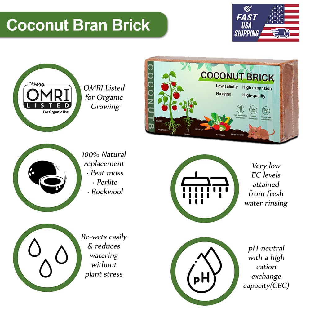 650/5000G Coco Coir Brick Coconut Fiber Growing Potting Soil Plant Growing Media 5