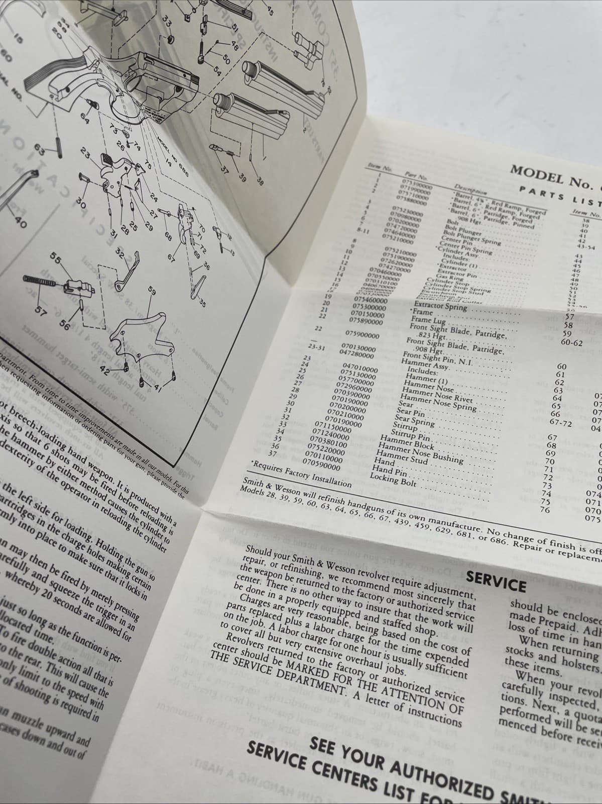SMITH AND WESSON MODEL NO. 686 DISTINGUISHED .357 COMBAT MAGNUM MANUAL 4