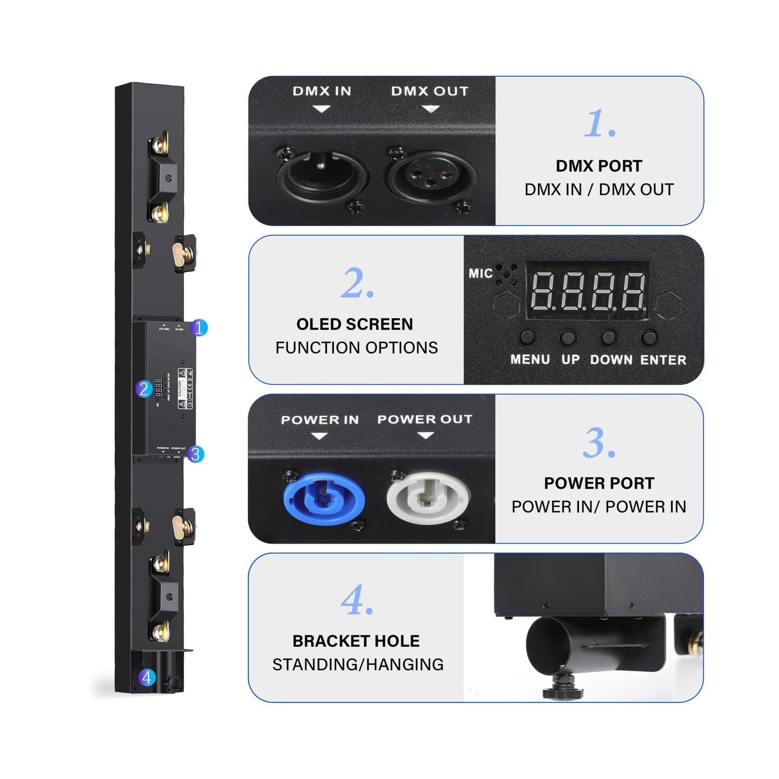 DJ Stage Lights Bar with Stand, 100W RGB LED DMX Pixel Light Bar, 20x2 Matrix... 5