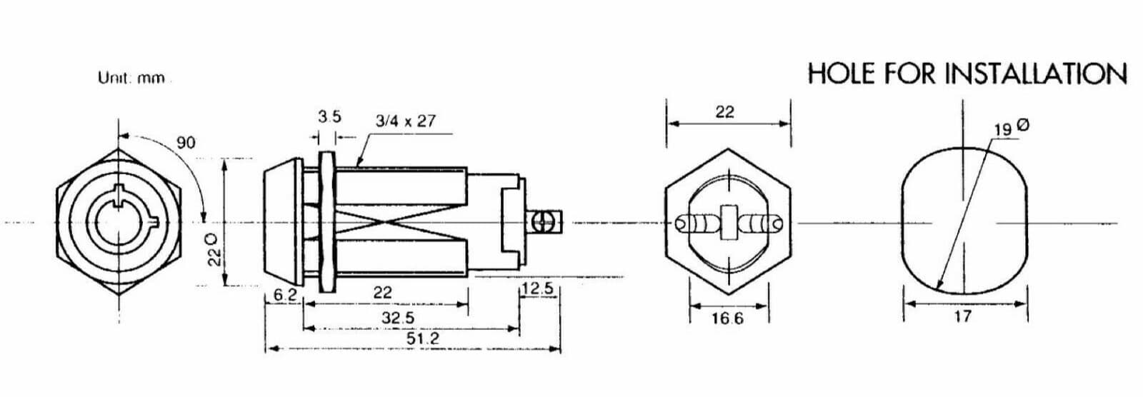 On/Off Key Switch Lock w/Two Alike Keys - Removable in On or Off - 30-10078 NEW! 4