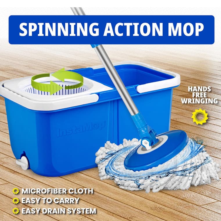 InstaMop Spin Mop, Mop and Bucket with Wringer Set - Free Shipping 2