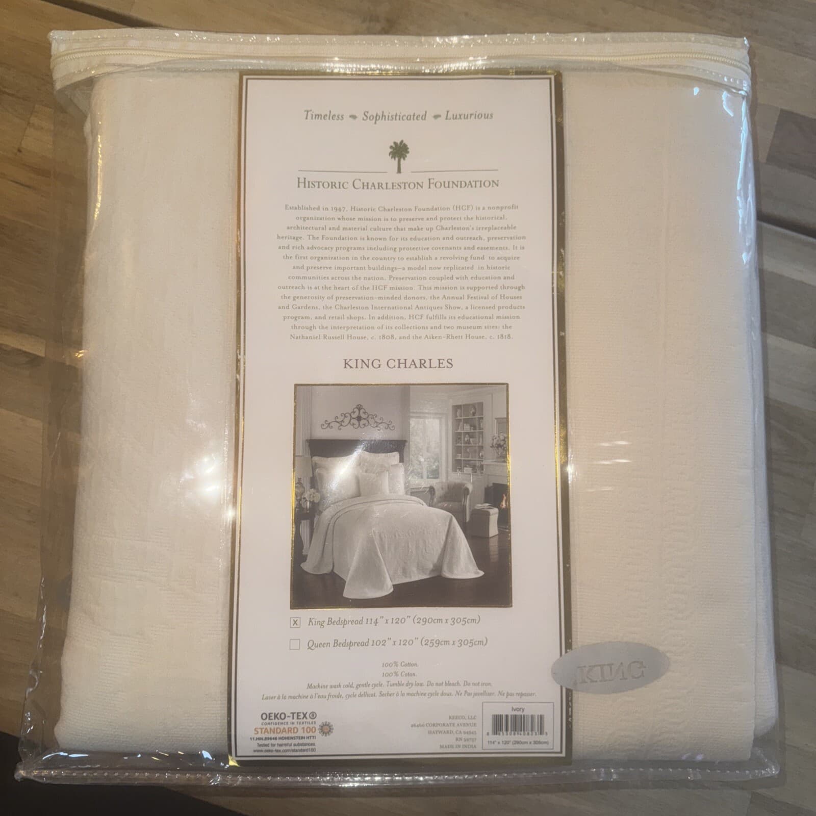 HISTORIC CHARLESTON King Charles Modern Farmhouse Floral Matelasse Bedspread 2