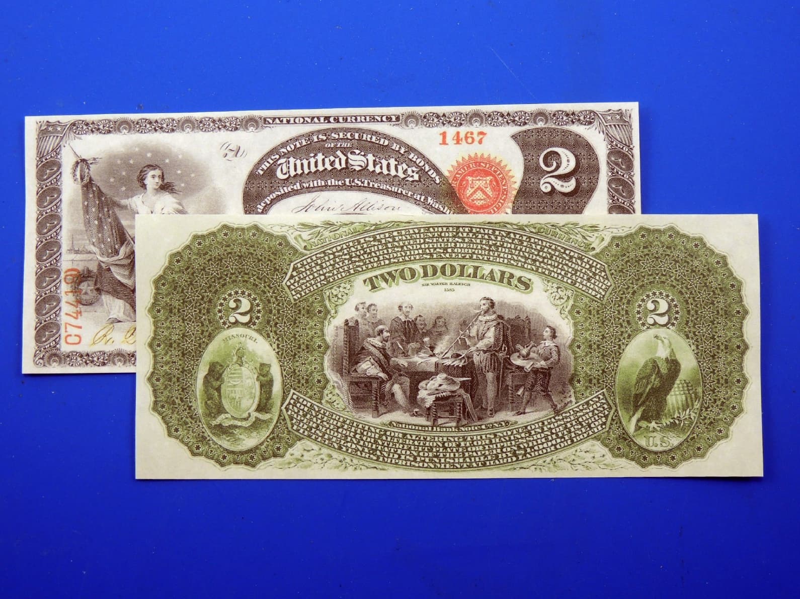 Reproduction $2 1870 National Bank Note US Paper Money Currency Copy 2