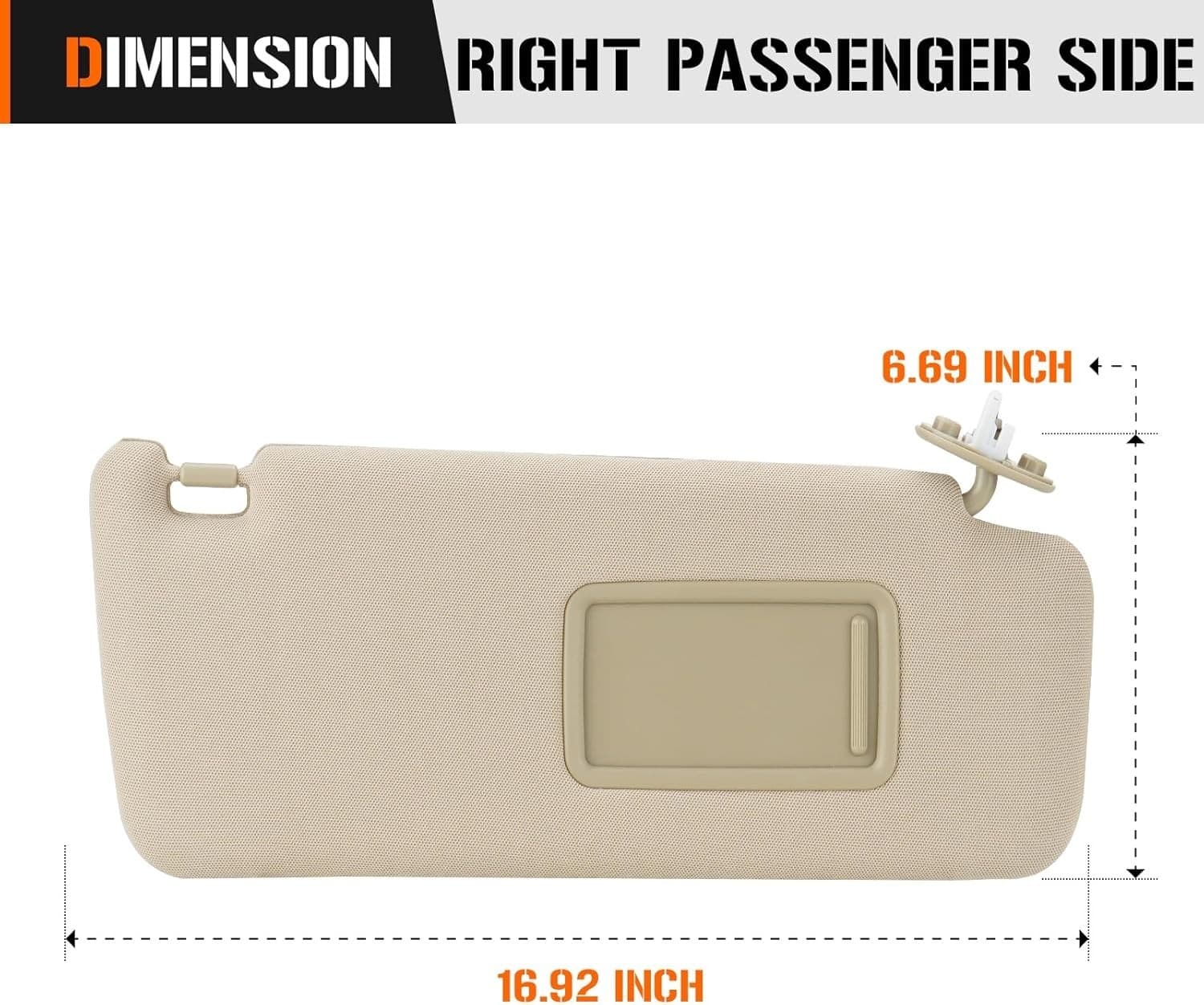 Right Passenger Side Sun Visor for 2010-2023 Toyota 4Runner Beige Sunvisor Re 5