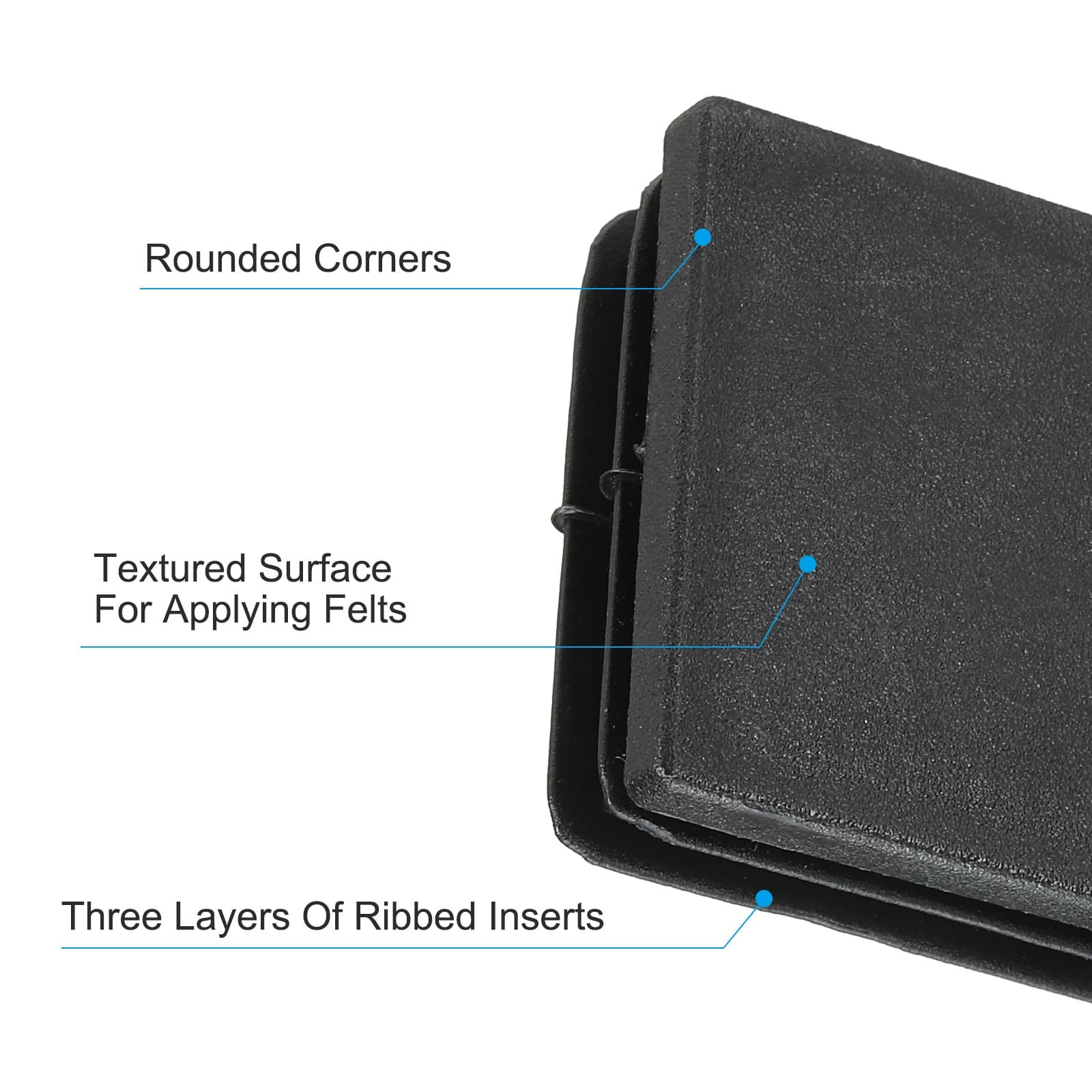 7/8"x7/8" Plastic Tubing End Caps 20Pcs Square Hole Plug Insert Black 5