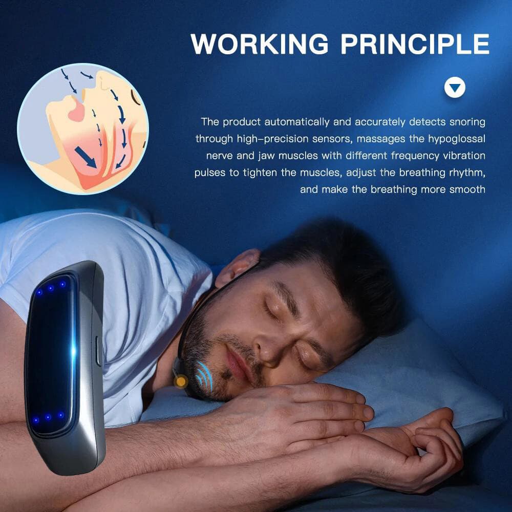 Smart Snoring Stopper Sleeping Aid Anti Snoring Chin Device Muscle Tightening US 2