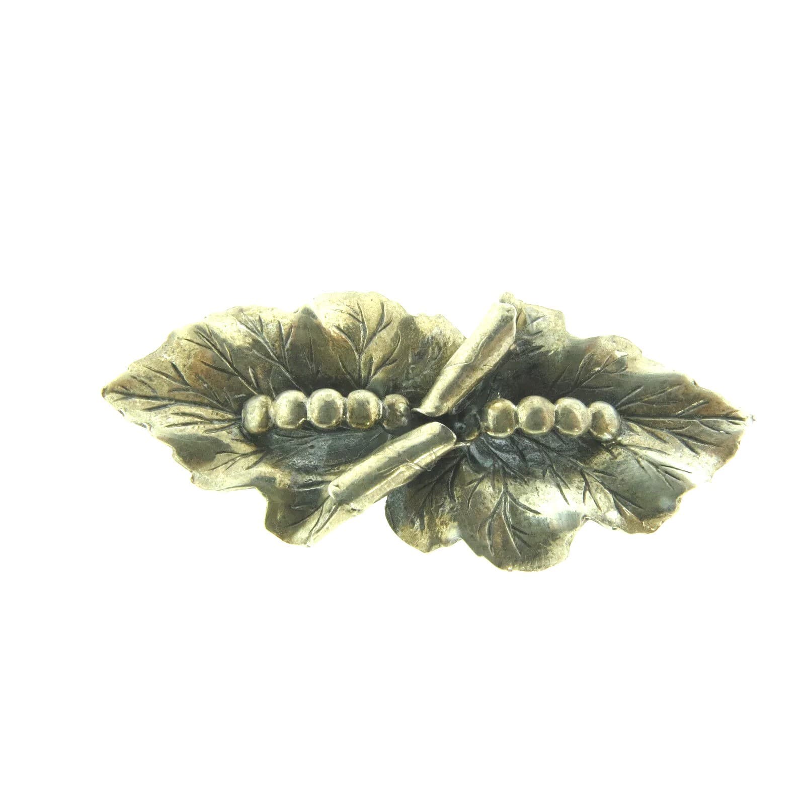 Jewelart Sterling Silver Leaf Brooch Pin 1x2 inch