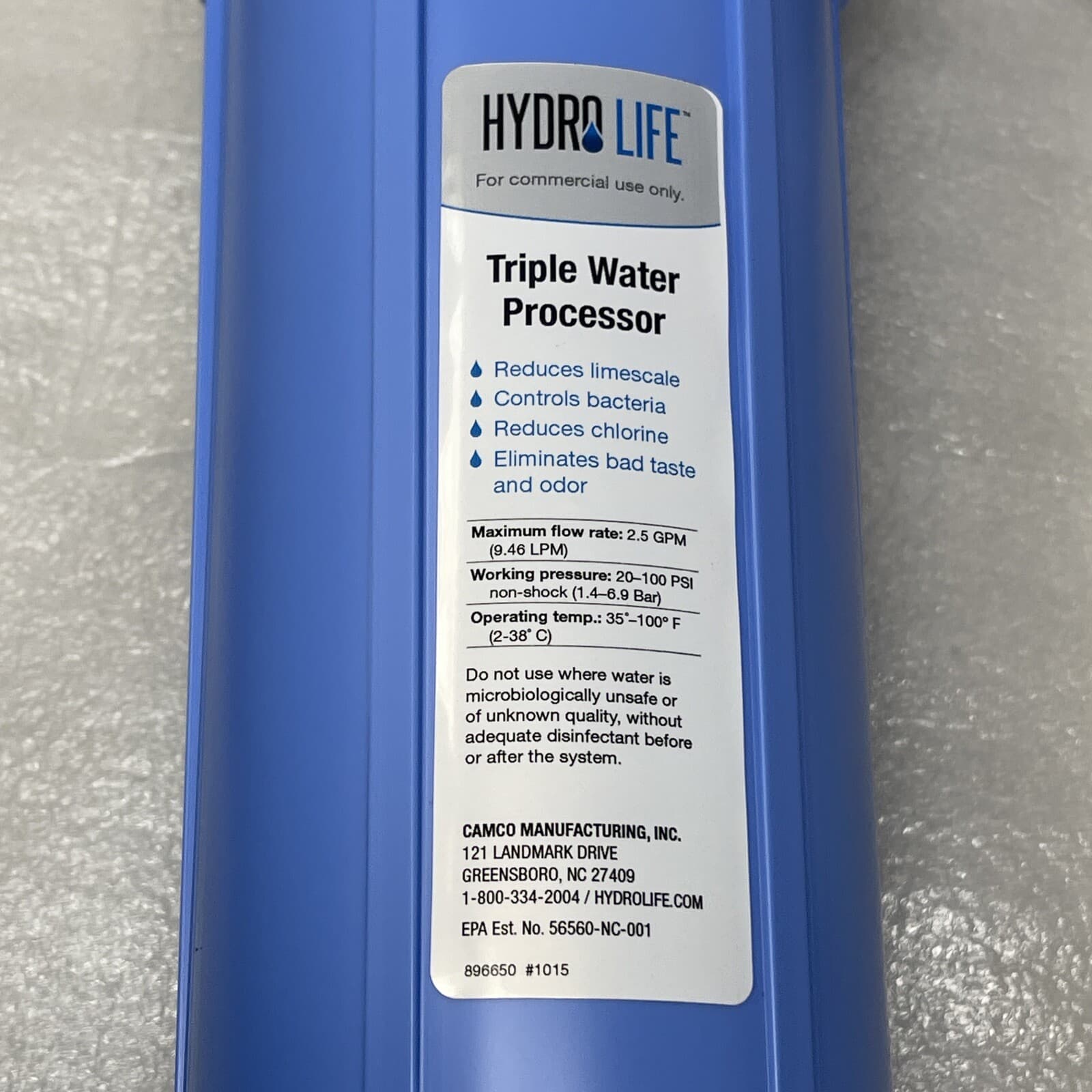 Camco Hydro Life HLC 300 Kit, 350 Water Filter Cartridge Processor, Ice Machine 2