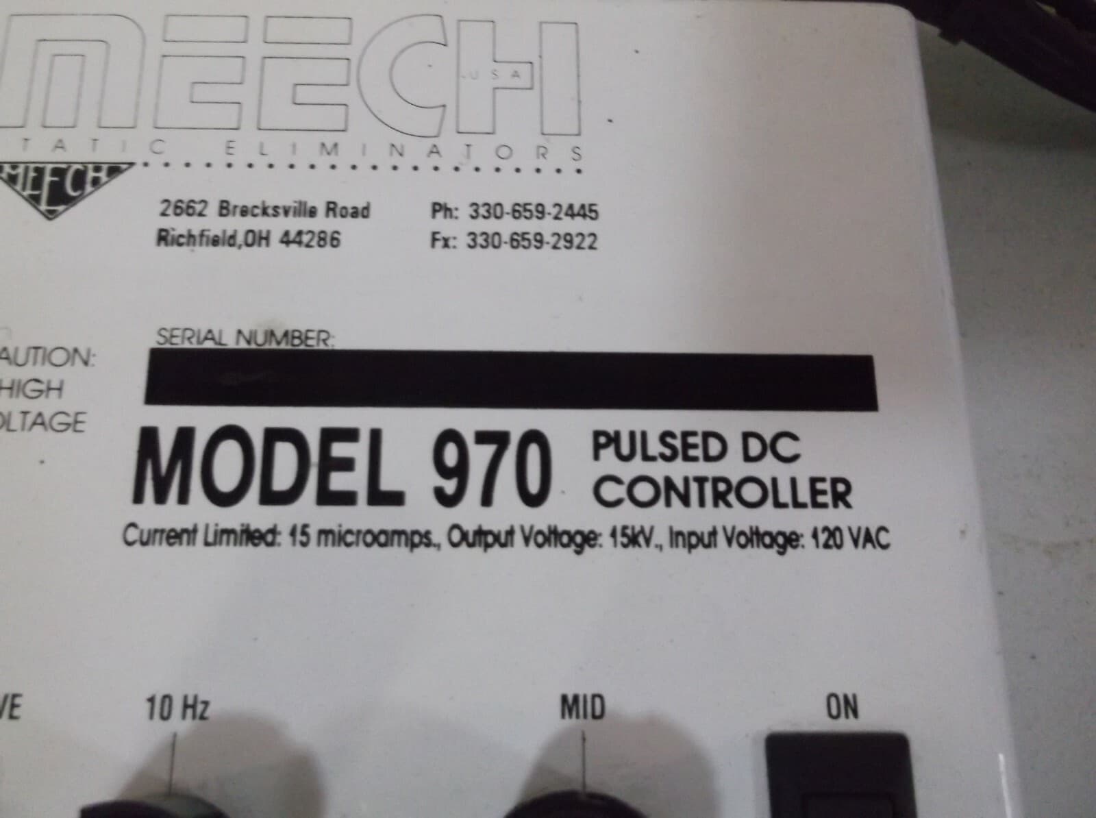 MEECH STATIC ELIMINATORS 970 PULSED DC CONTROLLER  4