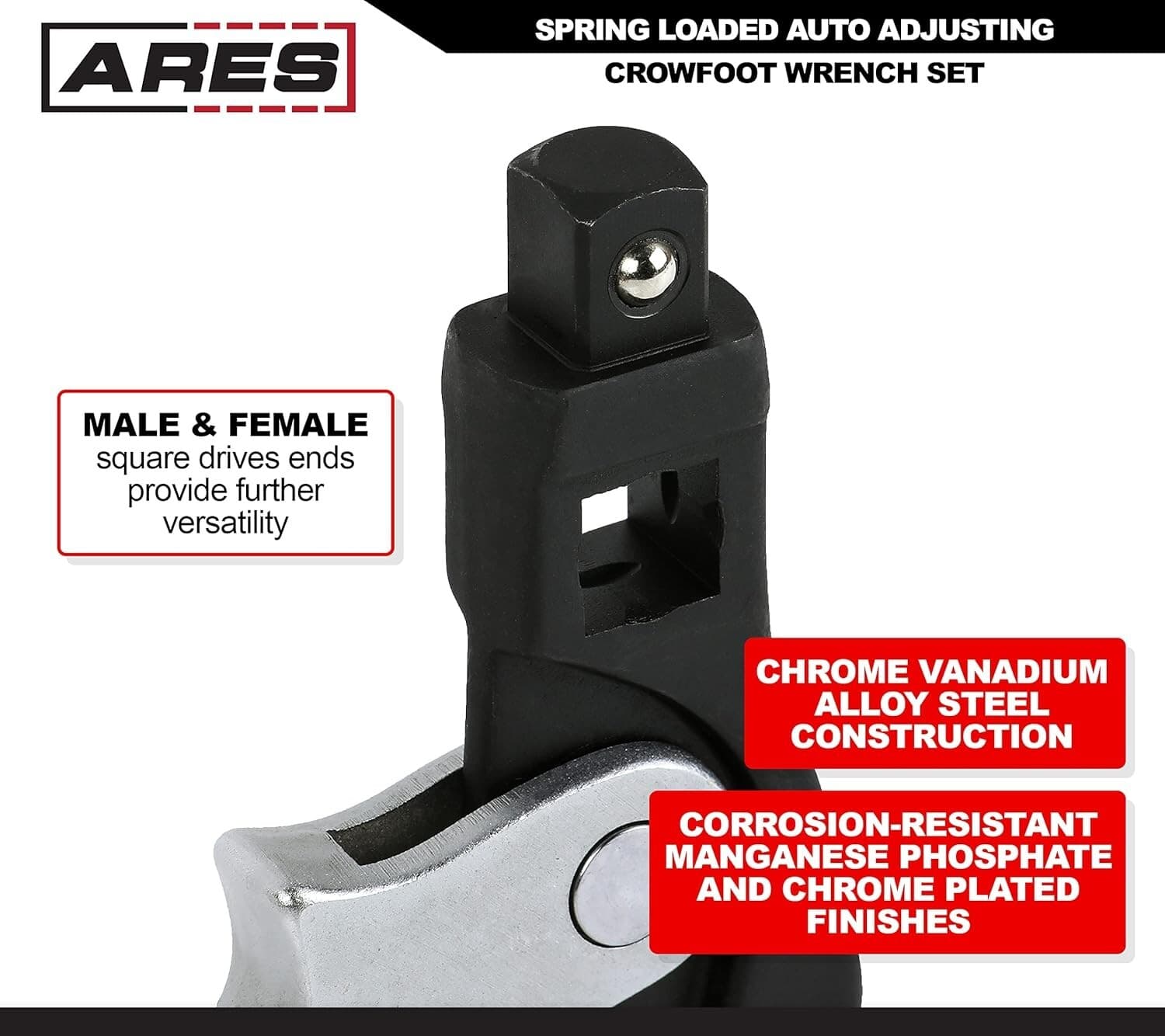 3Pc Auto Adjusting Crowfoot Wrench Set for Replace Oxygen Sensor Wheel Alignment 5