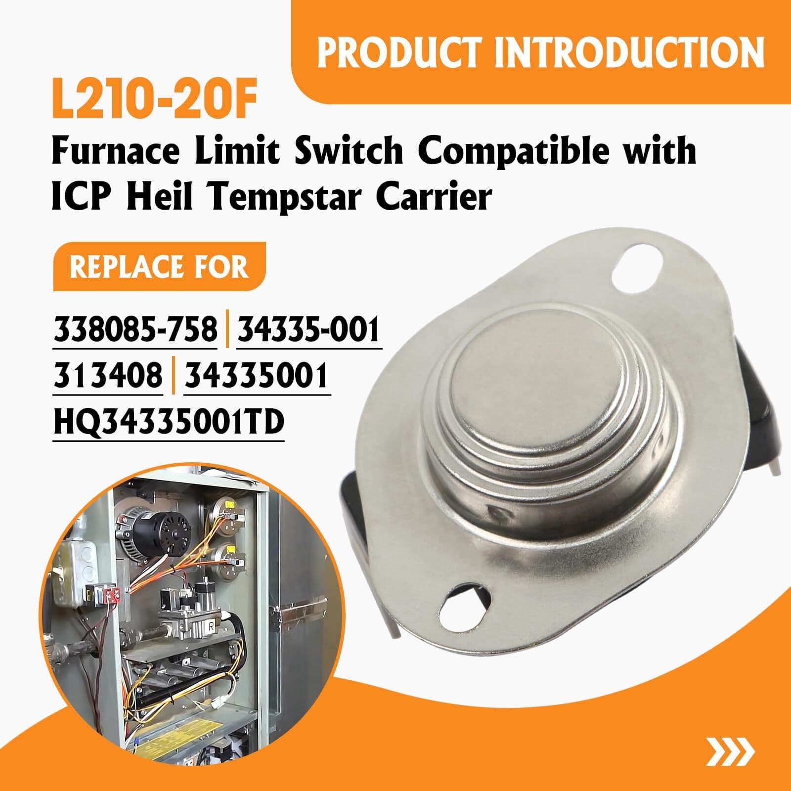 L210-20F Furnace Limit Switch for ICP Heil Tempstar Carrier Replace for 31340... 3