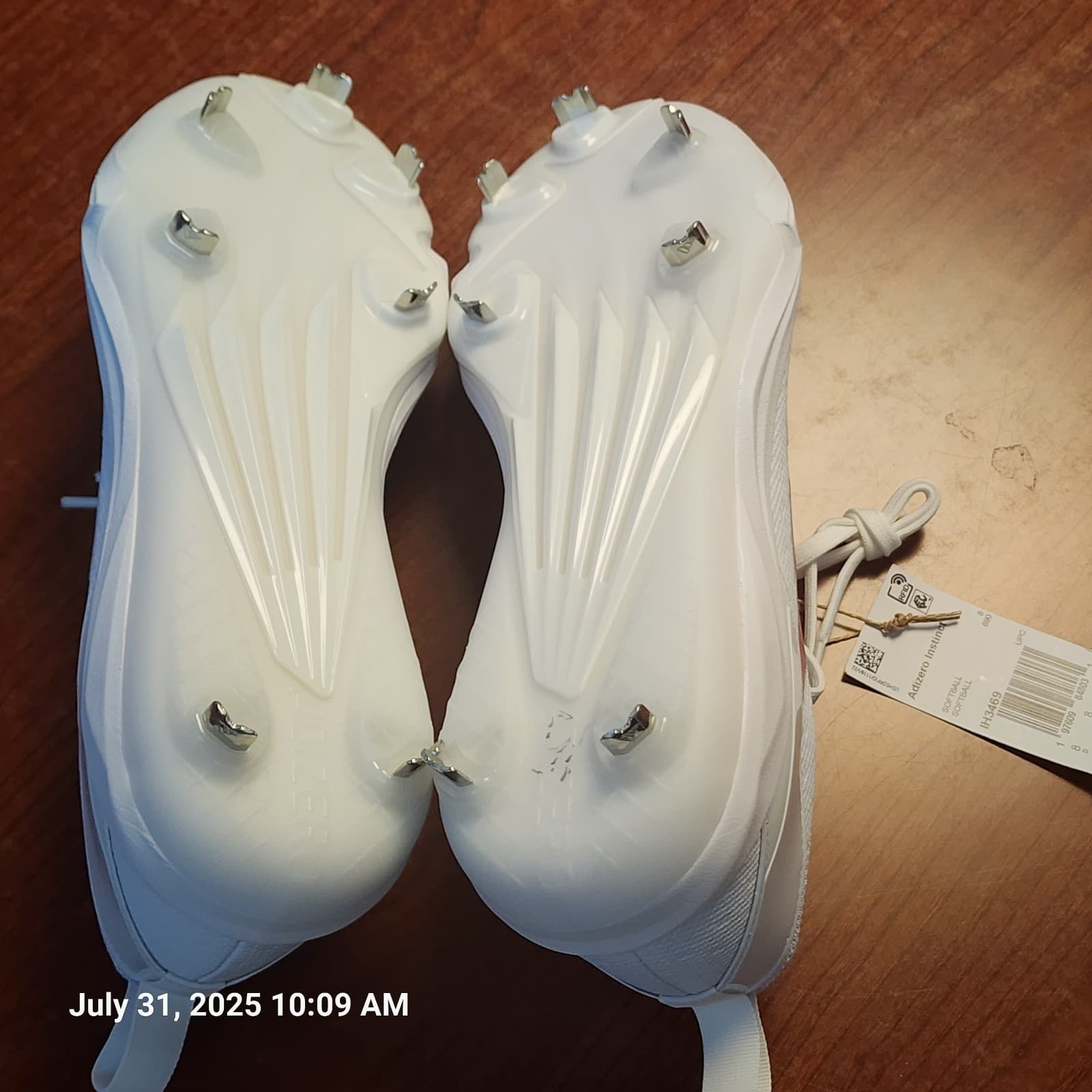 adidas® adiZERO® INSTINCT Women's Size 9.5 Softball Cleats IH3469 New White Red 6