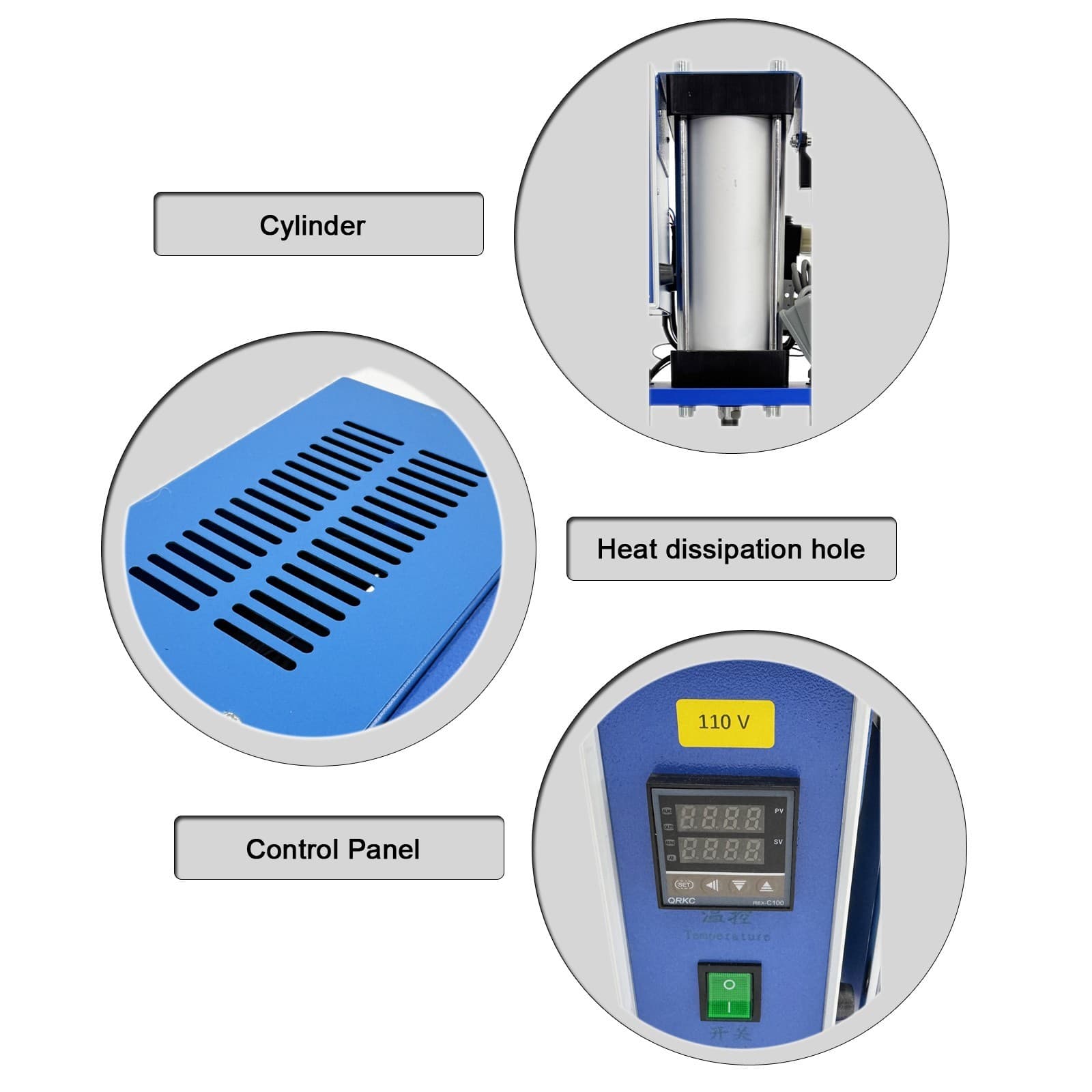 110V 1KW Pneumatic Plastic Injection Molding Machine 0-15g 0.6-0.8Mpa 0-350˚C 4