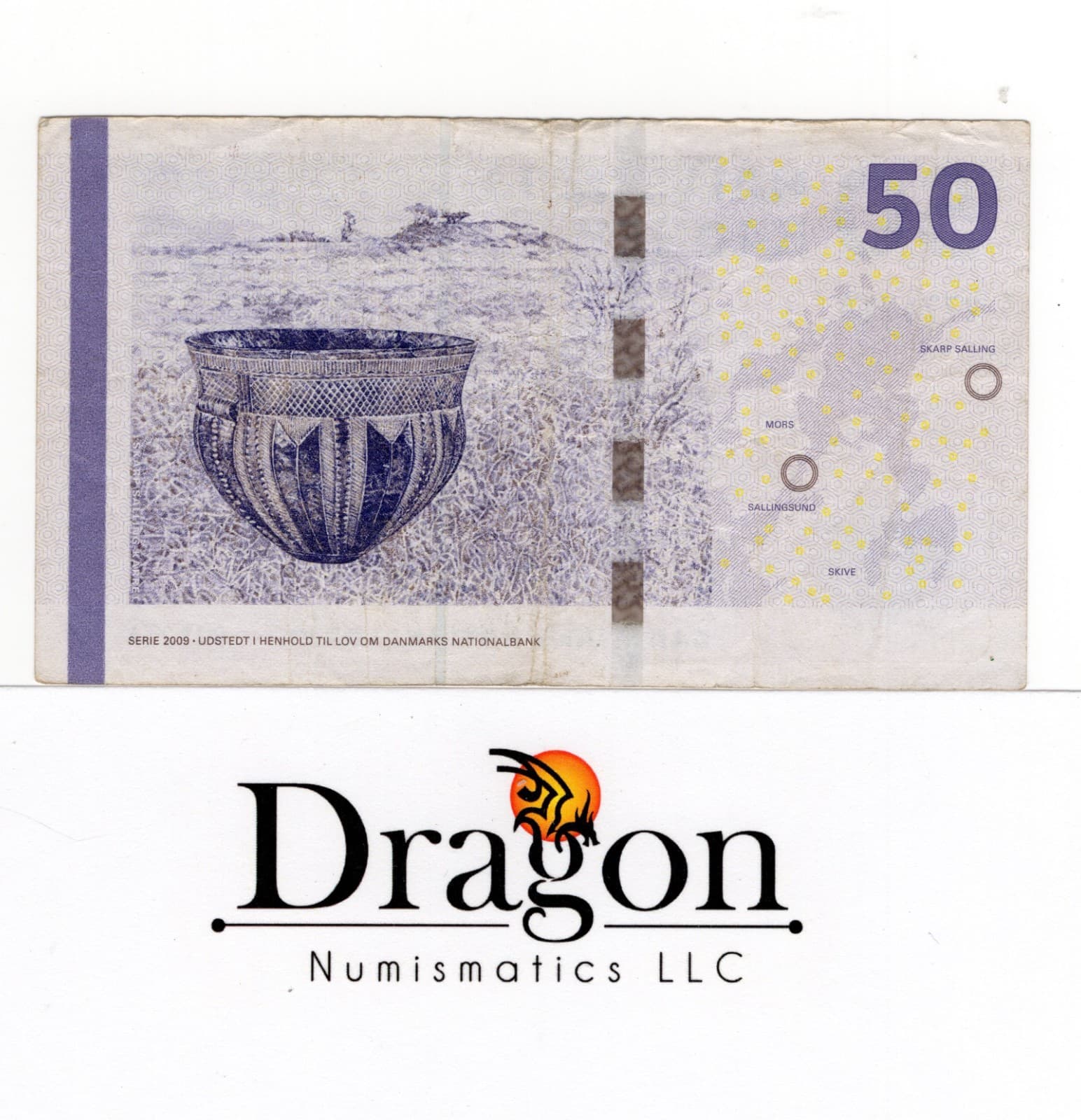 Denmark, 50 Kroner, Serie 2009 Danish Bridges and Antiquities CIRCULATED 2