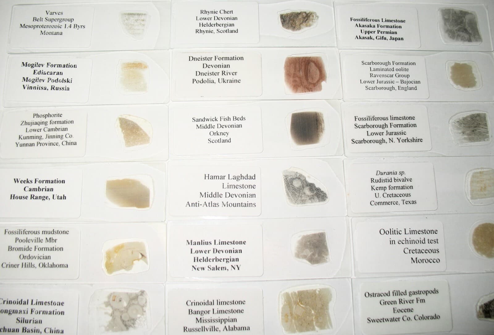 Geological Formation 25 Thin Section Slides Precambrian to Miocene Fossils Rocks 2