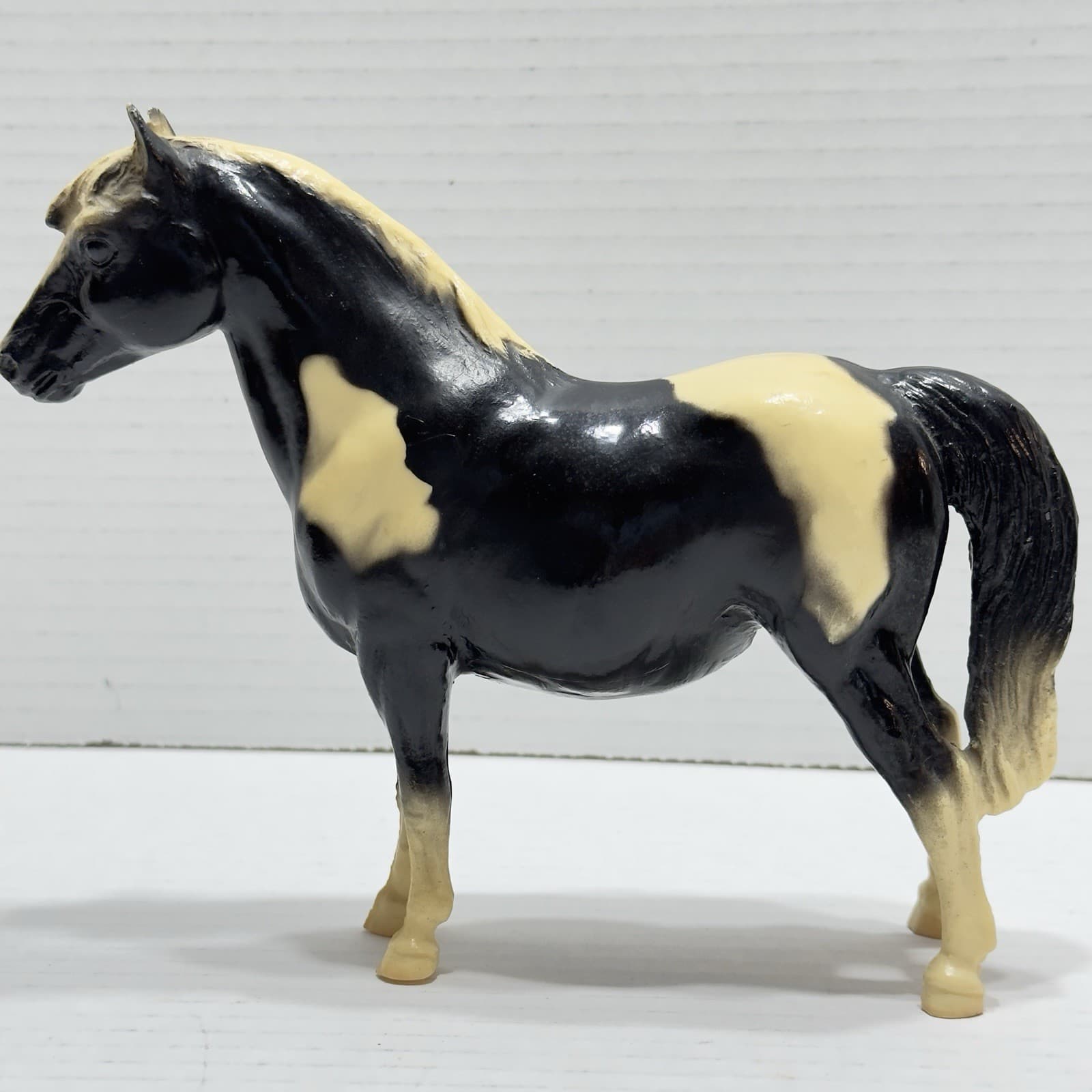 Vintage Breyer Shetland  Pony mark on belly with C Hess mark Black Beige Nice!