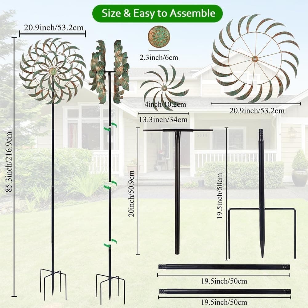 20” x 85” Kinetic Yard Art - Easy Install Outdoor Decor for Peaceful Spaces 4