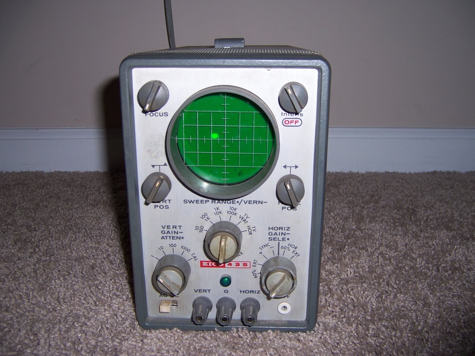 Vintage EICO Model 435 Oscilloscope DC Wide Band with Probe  Tested-Works!