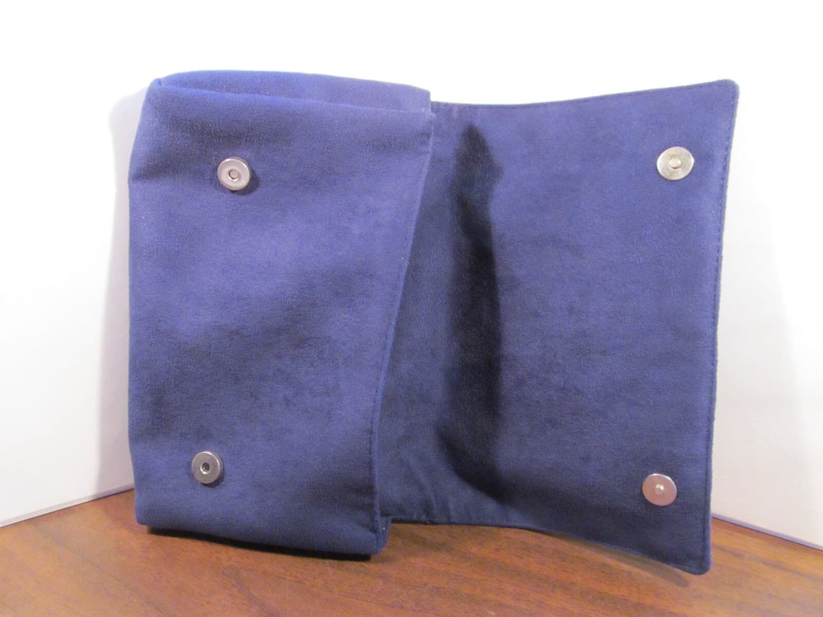 vintage SWISSAIR blue suede airline amenity kit bag makeup cosmetic case 4