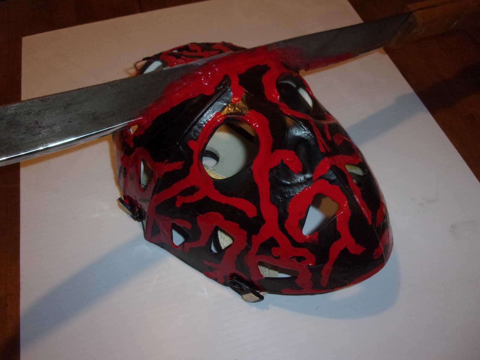 DURABLE AND WEARABLE JASON MYLEC HOCKEY MASK AND A REAL (SAFETY)MACHETE 5