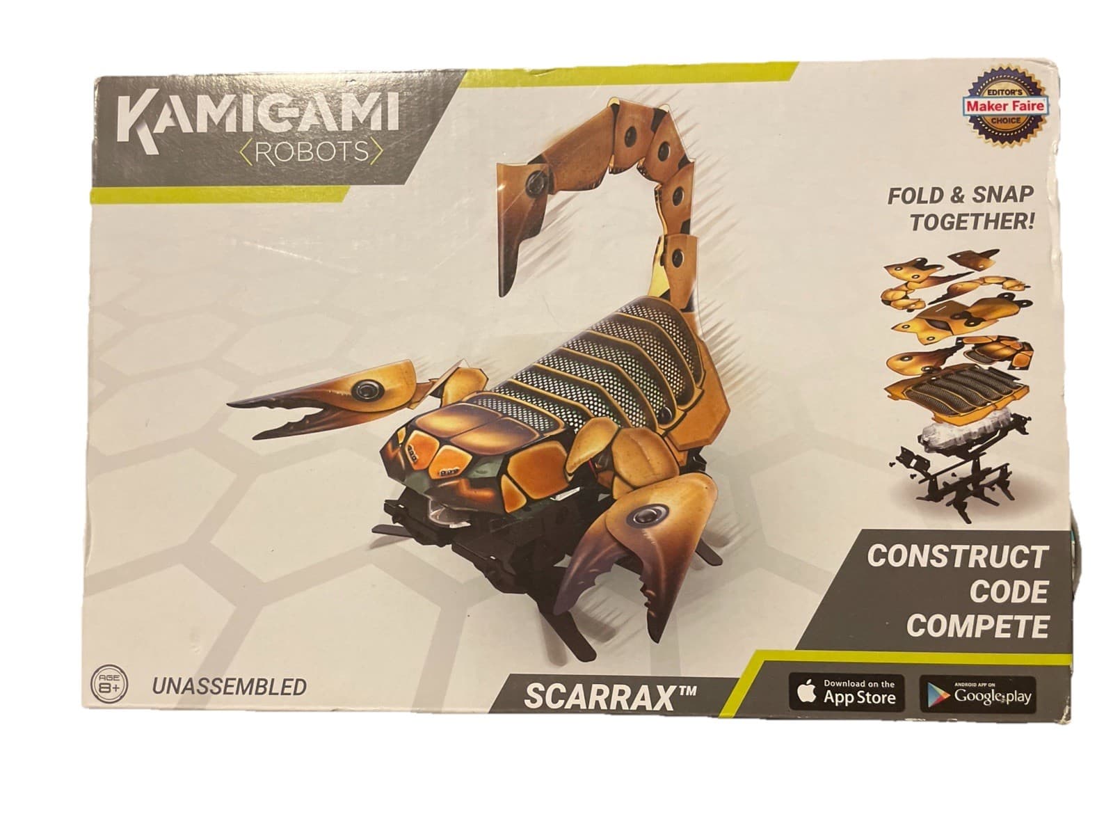 Kamigami (Robots) fold and snap together. Robots Scarrax TM NIB Phone App Remote