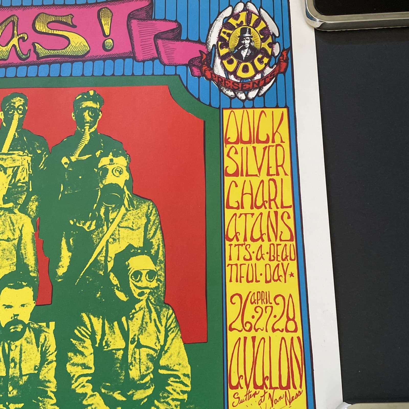 1968 IT’S A GAS Avalon Ballroom Family Dog Poster FD-116-1~Quicksilver Charlatan 5