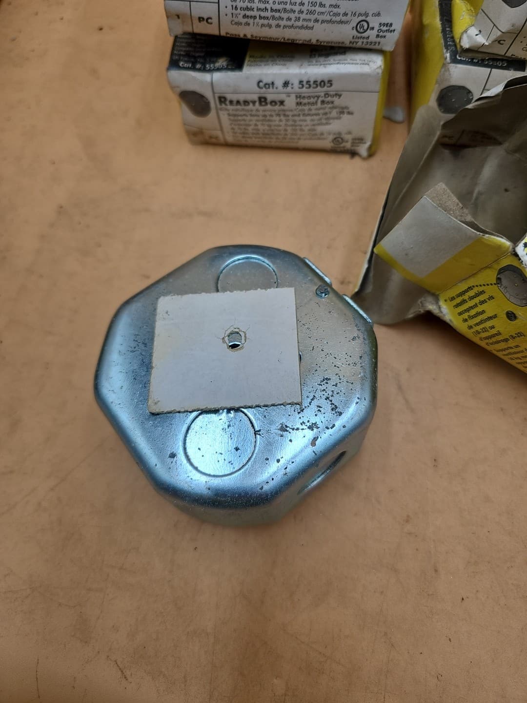 LOT OF 6 Pass & Seymour 55505 4" Octagon Ceiling Box, 1-1/2" Deep, 16 In^3, KOs 4