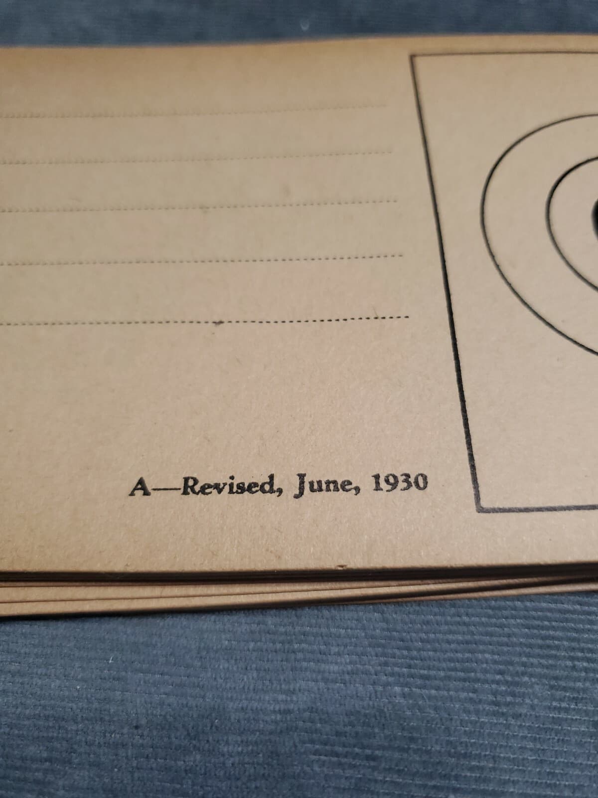 (10) NOS/Vintage Paper Firearm Targets, Dated 1930 ~FREE SHIP- 5
