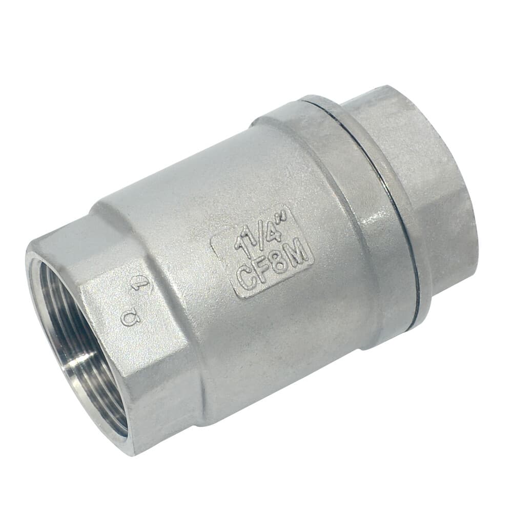 1-1/4 inch Vertical Check Valve NPT female Threaded Stainless Steel 1000psi