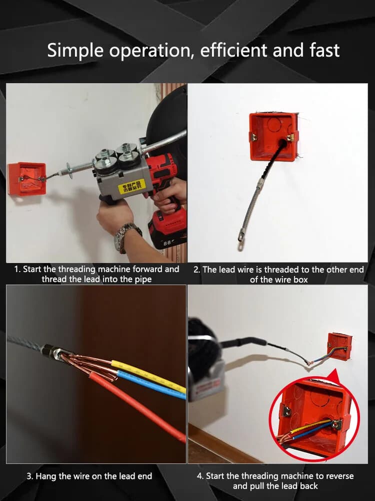 Stringing Machine Auto Electric Steel Wire Dark Line Pull Line Wire Guide Tool 4