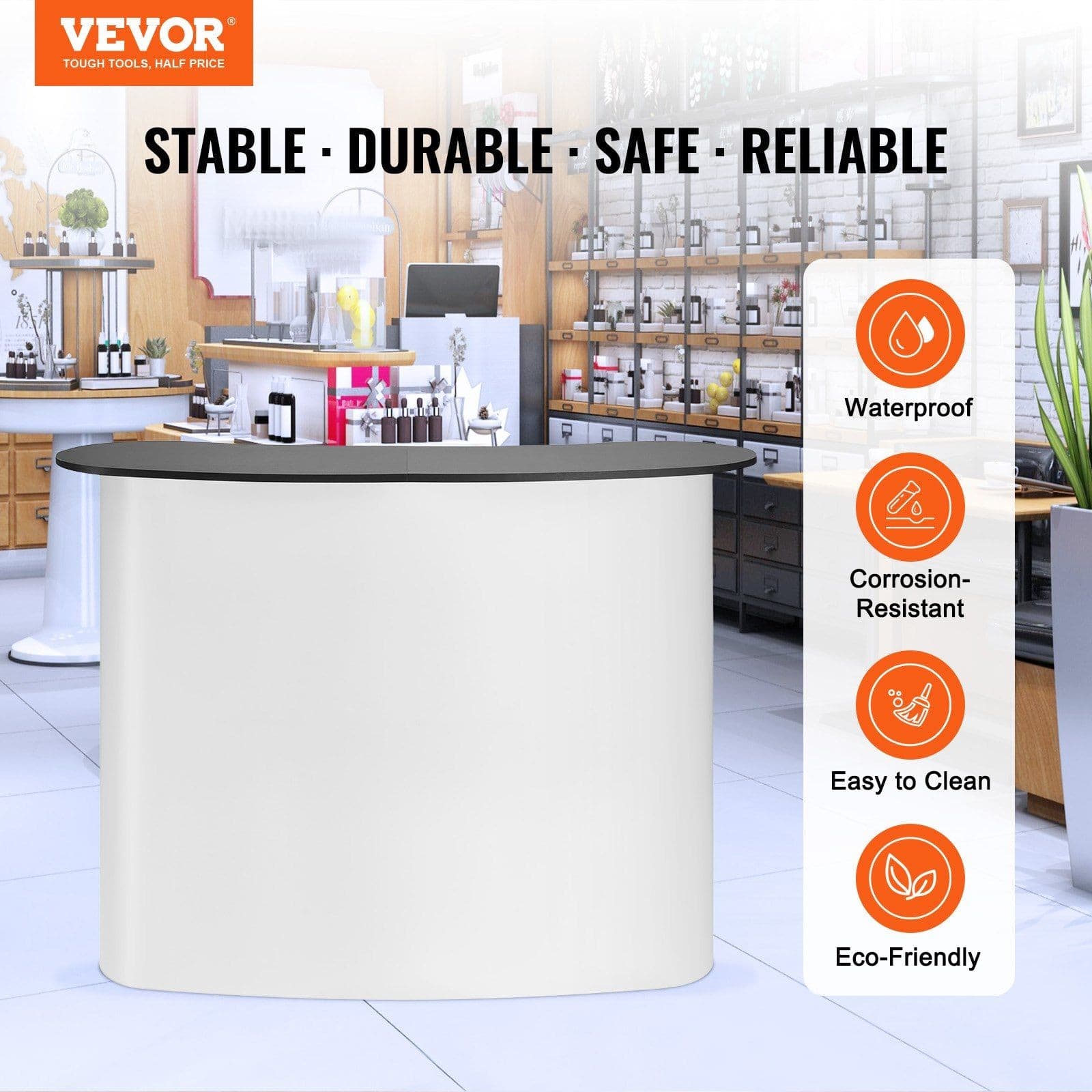 Exhibition Counter Stand 51.18x18.31x37.4 Foldable Podium with Carry Bag 2