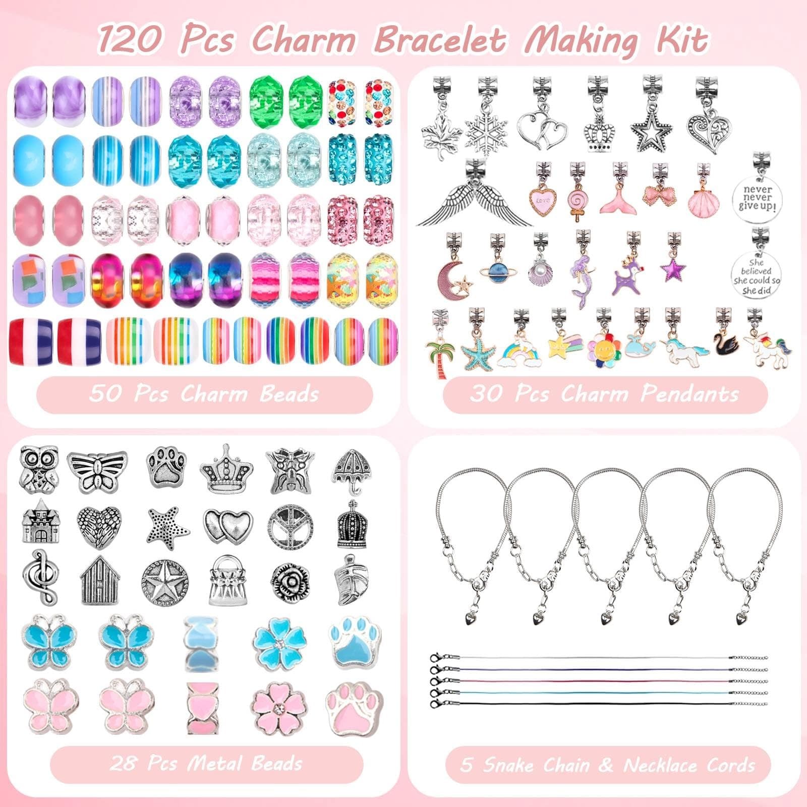 UFU Charm Bracelet Making Kit -120Pcs DIY Jewelry Making Kit, Mermaid Gifts ... 5